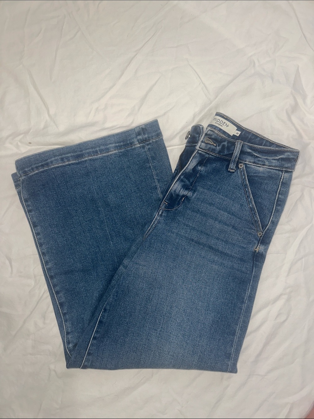 HIDDEN NYC Wide-Leg Mid Blue Jeans - Picture 8 of 8